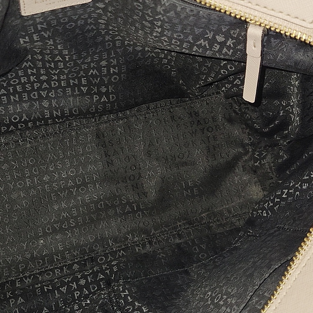 Kate Spade 2-Tone Saffiano Leather Black and Cream Women's Tote Bag - Picture 11 of 13